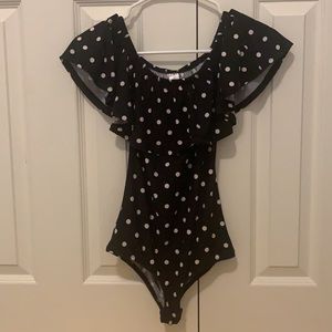 Off-the-Shoulder Ruffled Sleeveless Bodysuit